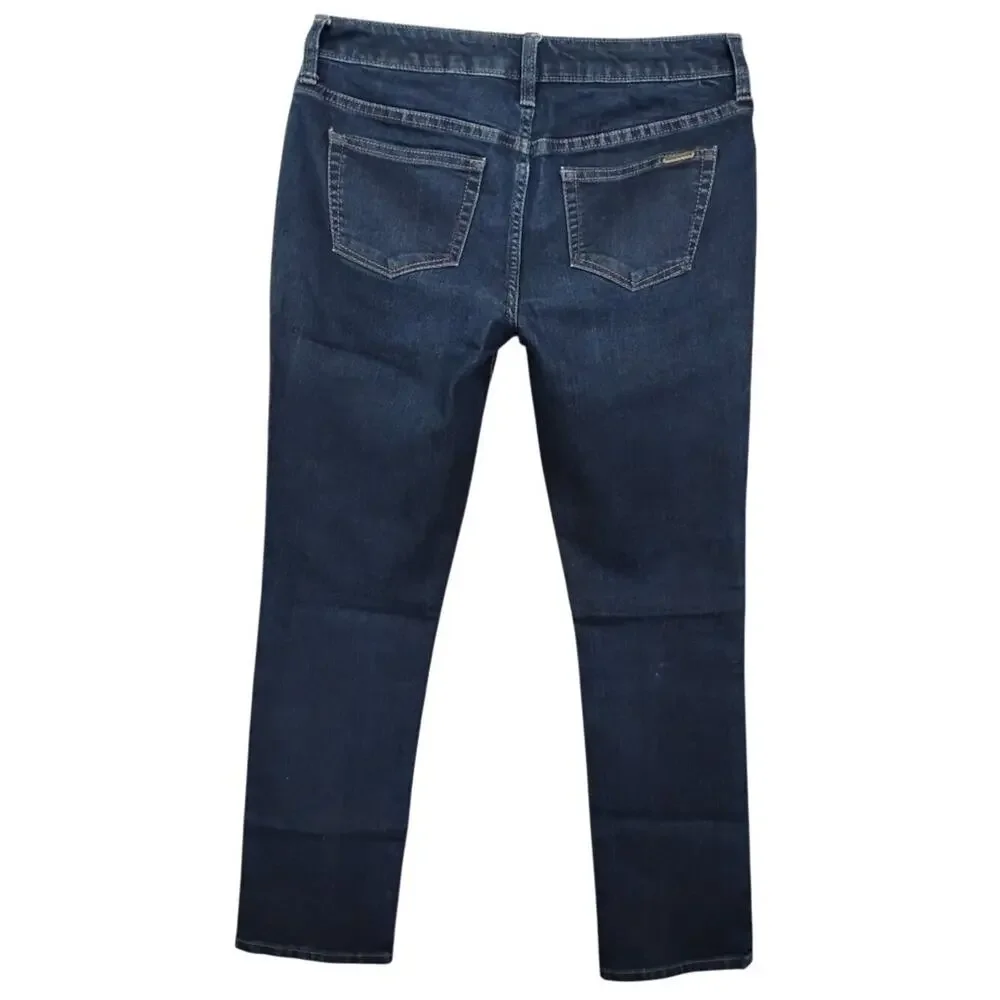 Jennifer Lopez Straight Jeans Size 4 Petite Dark Blue Low Rise